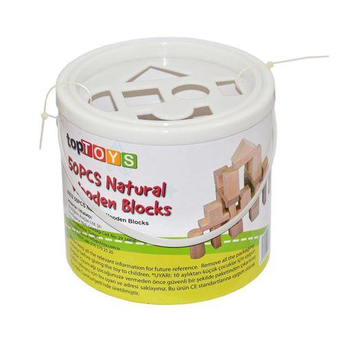 CS-8832 Natural Ahşap Blok Seti 50 Parça -Chiva