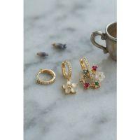 3 lü Set Gold Renk Çiçek Model Küpe