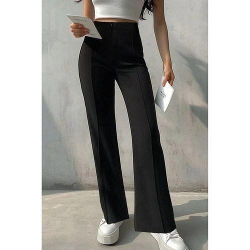 Kadın Yüksek Bel Nervurlu Ithal Krep Pantolon