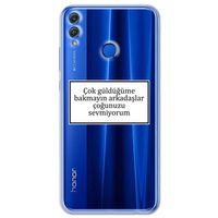Huawei Honor 8C Kılıf HD Yazı Baskılı Silikon Arka Kapak - Yazı 15