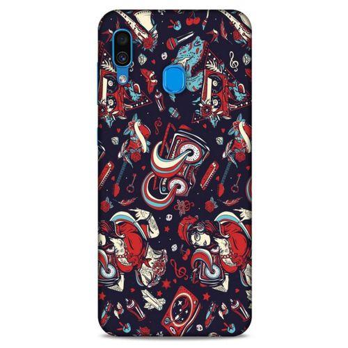 Retro (6) Desen Silikon Kılıf Renkli Samsung Galaxy A30 Kılıf