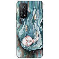Xiaomi Mi 10T 5G Kılıf Depresyon (45) Liquid Air Kılıf Bordo Gri