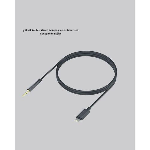 1 Metre Lightning To Aux Çevirici Kablo Stereo Ses Yüksek Kalite