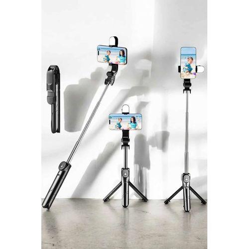 Tripod Kablosuz Bluetooth Bağlantılı Selfie Çubuğu 360 Derece Dönebilen