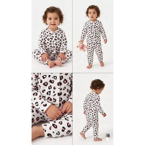 6-24 Ay Boydan Çıtçıtlı Penye Bebek Pijaması