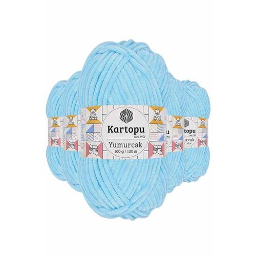 5 Adet Yumurcak Kadife El Örgü İpi Açık Turkuaz K516