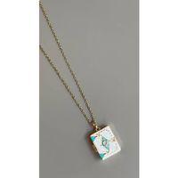 Etnik Desen Kapaklı Kolye - Beyaz