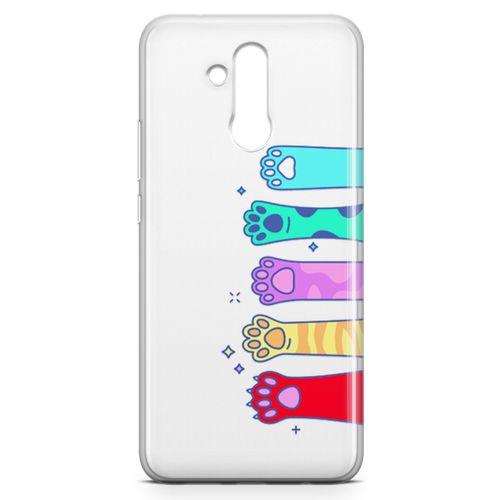 Huawei Mate 20 Lite Kılıf Renkli Patiler Arka Kapak Koruma Desenli Full Koruyucu