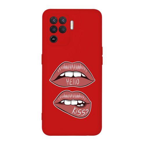 Oppo Reno 5 Lite Hello Kiss Desenli Premium Silikonlu Telefon Kılıfı