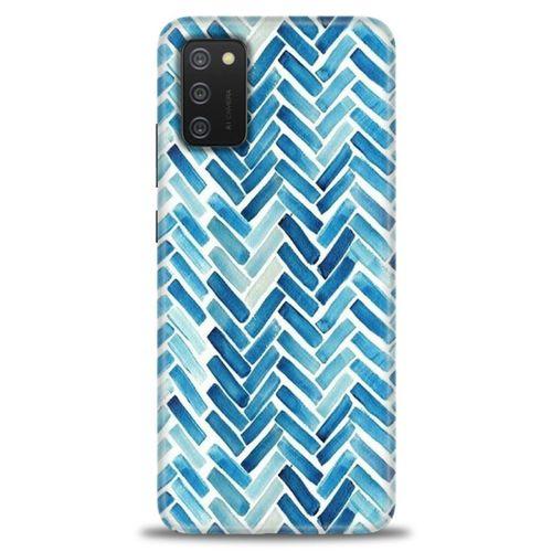 Samsung Galaxy A03S Kılıf HD Baskılı Kılıf - Mavi Çizgiler + Tam Ekran Koruyucu