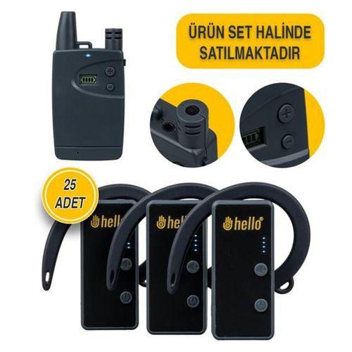 Hello HL-27915 25'li Kulaklık Tipi Tur Rehber Sistemi Seti (100 Metre Menzil)