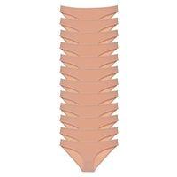 12 Adet Süper Eko Set Likralı Kadın Slip Külot Ten