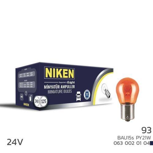 Niken 24V 93 Ampul YT (PY21W) Amber BAU15S 10 LU