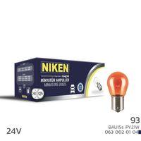 Niken 24V 93 Ampul YT (PY21W) Amber BAU15S 10 LU