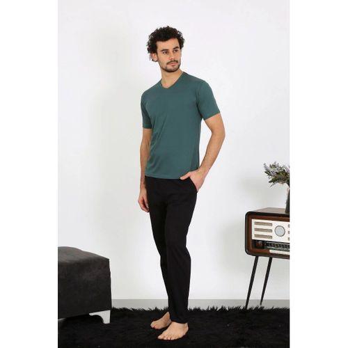 Erkek Penye Petrol Rengi 3'lü Pijama Takımı