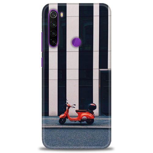 Xiaomi Redmi Note 8 Kılıf HD Baskılı Kılıf - Kırmızı Motor + Tam Ekran Koruyucu