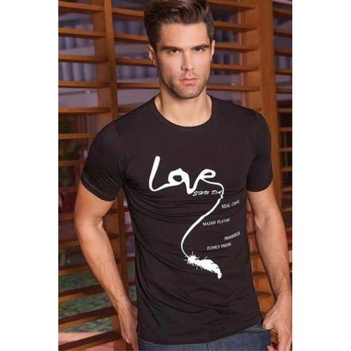 Berrak Erkek  Love Baskılı T Shirt 1037