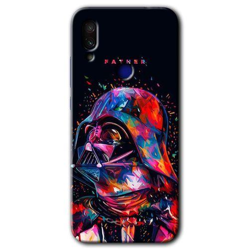 MRCİLETİSİM Xiaomi Redmi Note 7 Kılıf Baskılı Kapak - Father Vader + 5D Tam Kaplayan Cam