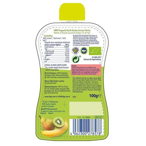 Çocuk  p Organik Kivili Muzlu Armut Püresi 100 Gr