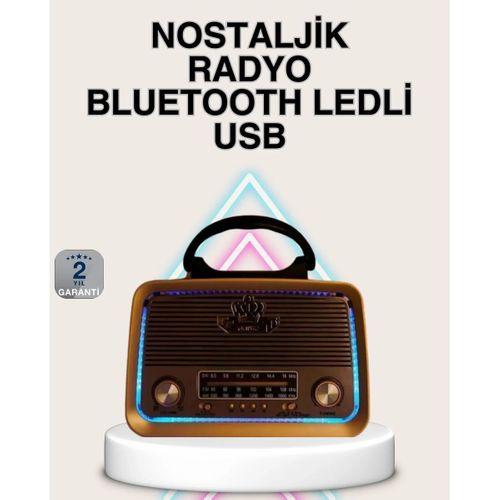 Ahşap Nostaljik Radyo Bluetooth Usb Sd Kart Destekli