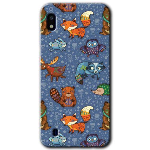 MRCİLETİSİM Samsung Galaxy A10 Kılıf Baskılı Kapak - Animals Funny + 5D Tam Kaplayan Cam