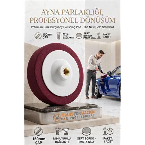 Bordo Pasta Cila Pedi 150mm  - Sert Agresif Çizik Giderici Keçe M14 Uyumlu 723114