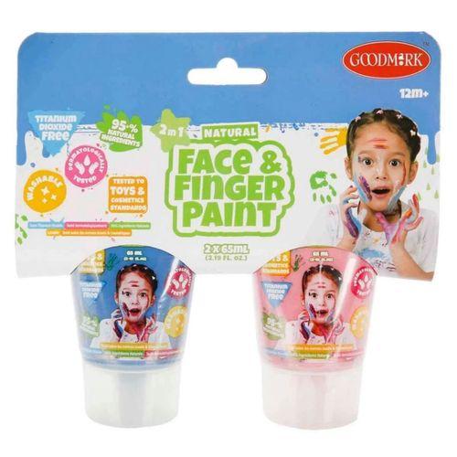 Eğitici Çocuk 2in1 Doğal Yüz ve Parmak Boyası 2’li