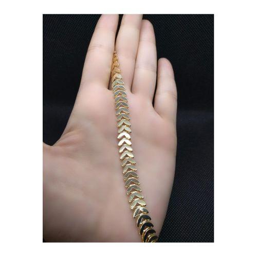 Balık Kılçığı Yassı Gold Kaplama Künye Kılçık Bileklik – 454