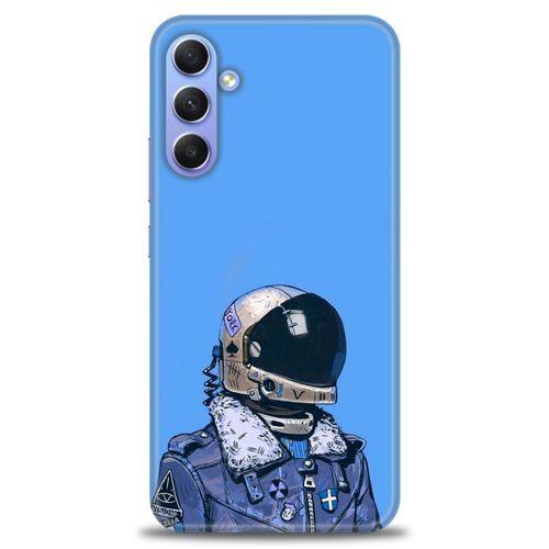 Samsung Galaxy A24 Kılıf HD Baskılı Kılıf - Mavi Astronot + Tam Ekran Koruyucu