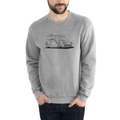 Supra Baskılı Gri Erkek Sweatshirt
