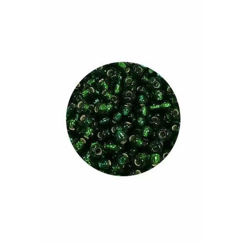 Dökme Cam Kum Boncuk (8/0) 3 mm - 20 Gram - Şeffaf Asker Yeşili - BNC177