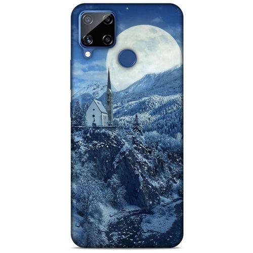 Oppo Realme C15 Kılıf Snowix (49) Ultra Silikon Kılıf Beyaz Mavi