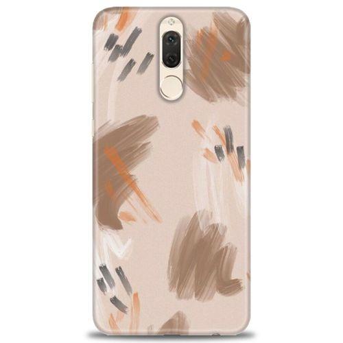 Huawei Mate 10 Lite Kılıf HD Baskılı Kılıf - Kahve Çizgiler + Tam Ekran Koruyucu