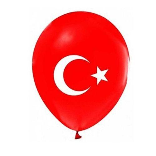 Bayraklı Ay Yıldızlı Balon 26cm 100Lü