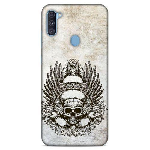 Lopard Samsung Galaxy A11 Uyumlu Kılıf Tattoo's (6) Silikon Kılıf Siyah Gri