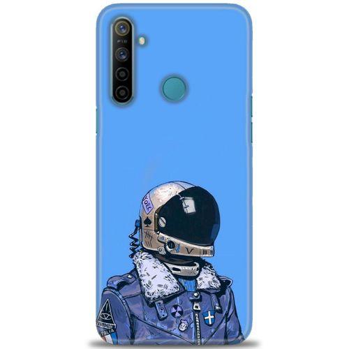 Realme C3 Kılıf HD Baskılı Kılıf - Mavi Astronot + Tam Ekran Koruyucu