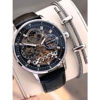 Daniel Klein Deri Kordon Otomatik Mekanizma Metap Ve Güneş Kadranlı Erkek Kol Saati+Bileklik 14013.1