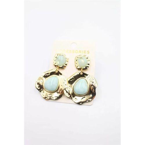 Taşlı Küpe - Turkuaz