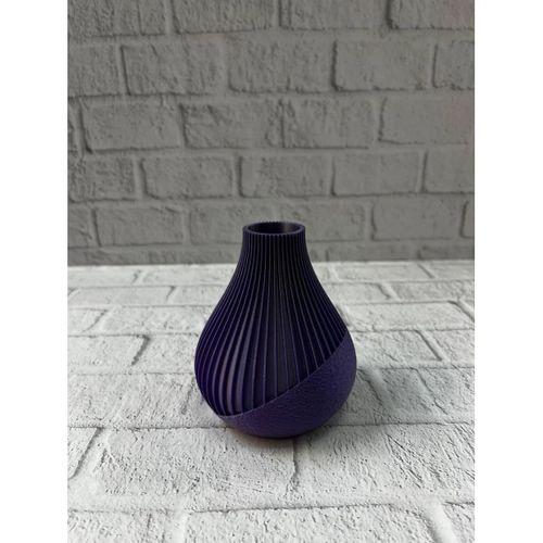 11 Cm Mor Minimal Çizgili Vazo Masa Üstü Şık Dekor Objesi
