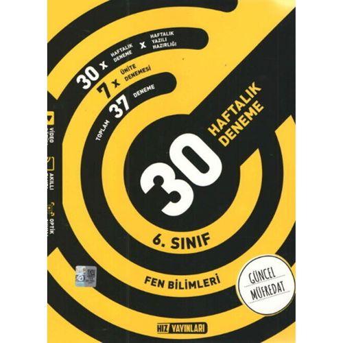 6. Sınıf Fen Bilimleri 30 Haftalık Kazanım Denemeleri Hız Yayınları