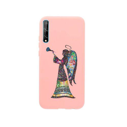 Huawei Psmart S Mandala Melek Kız Premium Silikonlu Pembe Telefon Kılıfı