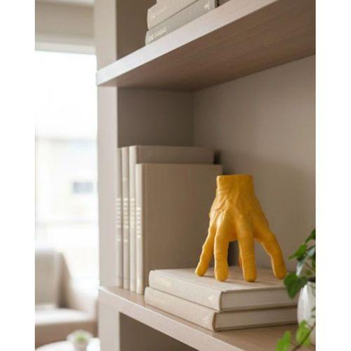 3d Sarı El Dekoratif Biblo 17x16 Cm Modern Ev Aksesuarı