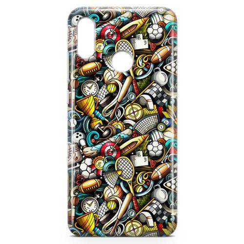 Huawei Y9 2019 Kılıf Sporcu Doodle Arka Kapak Koruma Desenli Full Koruyucu