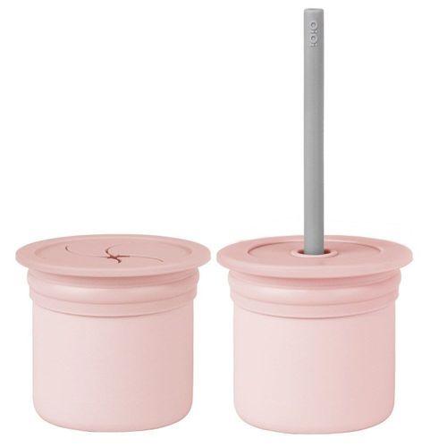 OiOi OiOi Ham+Hüp Pipetli Silikon Bardak Seti Pinky Pink / Powder Grey