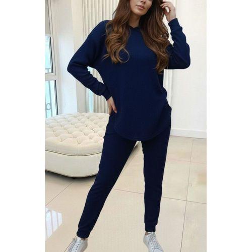 Kadın Uzun Kollu Kapşonlu Meloni Bluz Ve Pantolon Ikili Takım