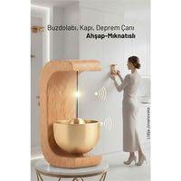 Ahşap Kapı Çanı - Deprem Zili - Dekoratif Zil -Japon Rüzgar Çanı Yapışkanlı ve Mıknatıslı