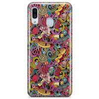 Samsung Galaxy A30 Kılıf Doodle Dikiş Makinesi Arka Kapak Koruma Desenli Full Koruyucu