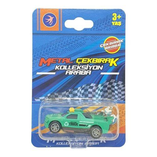 Çek Bırak Metal Küçük Arabalar 8 cm - SH40031 - Yeşil