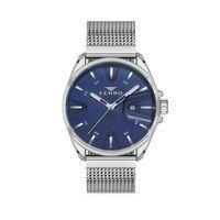 Ferro F11332C-A3 Hasır Çelik Gri Mavi Kadran 43 mm Erkek Kol Saati
