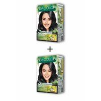 2X2 Tüp Krem Saç Boyası Seti Siyah No:1.0